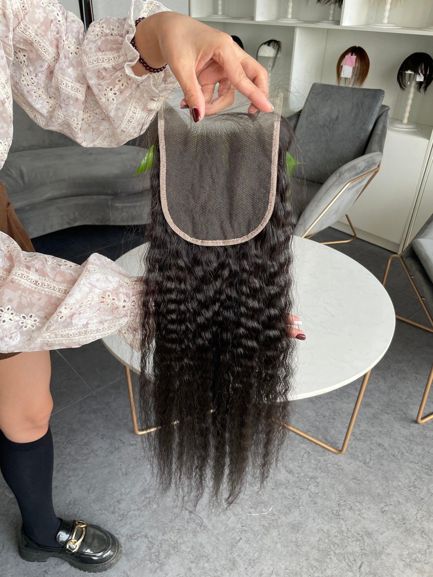 Top Virgin Kinky Straight HD /Transparent Lace Closure  #1B
