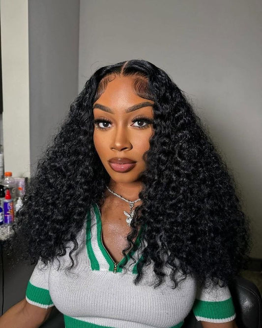 Top Virgin Burmese Curly HD /Transparent Lace Closure  #1B