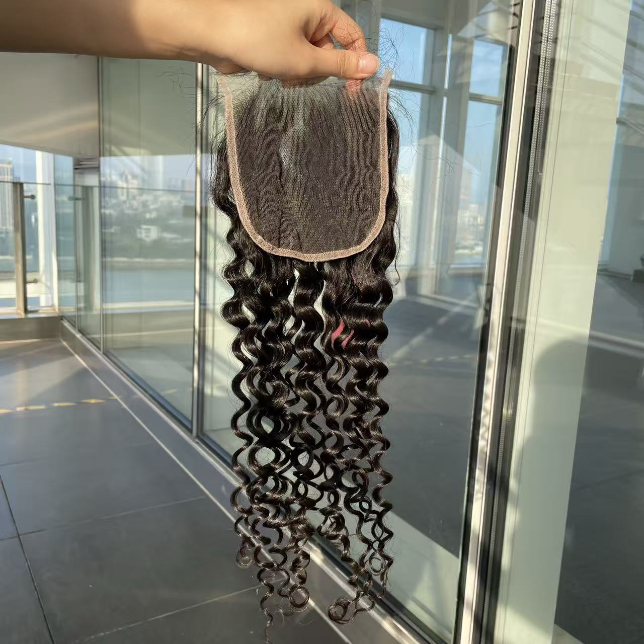 Raw hair Italian Curly HD Lace Closure #1B