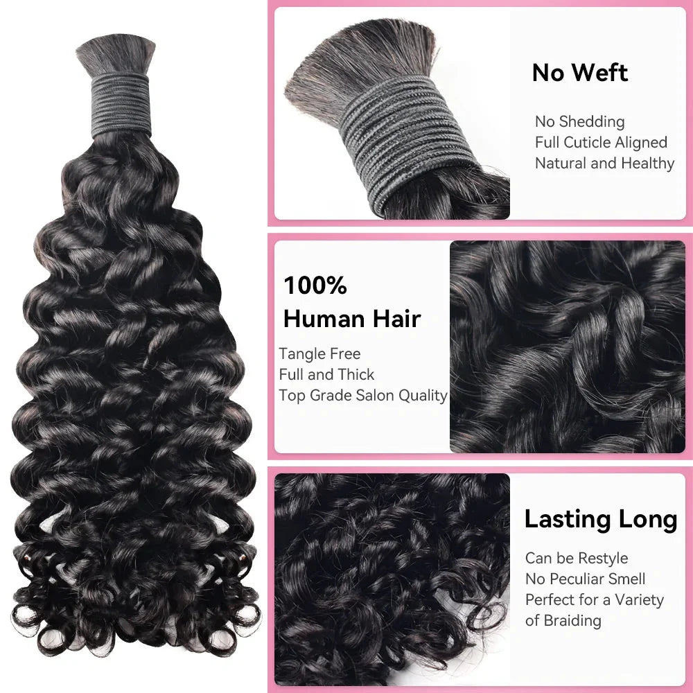 Bulk Hair Off the Track #1B -Deep Curl