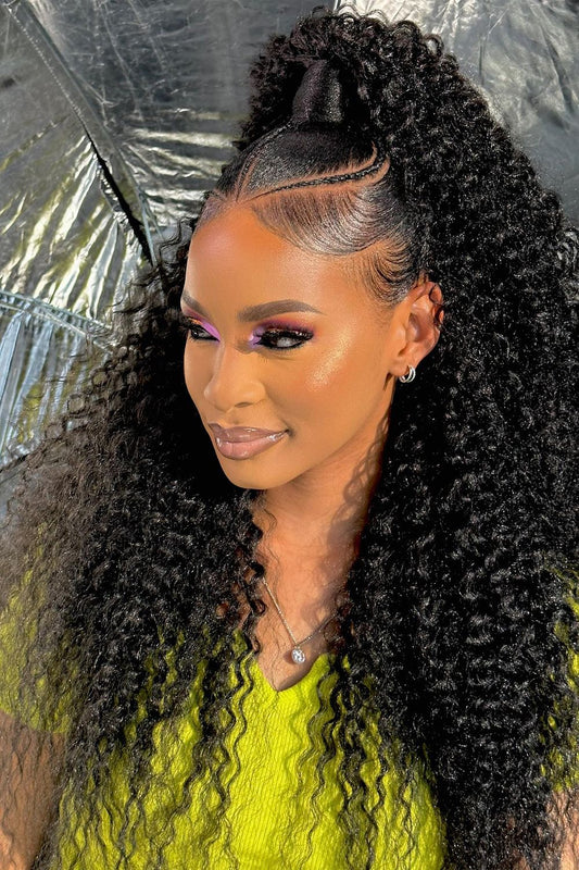 Top virgin Ponytail #1B -Deep Wave