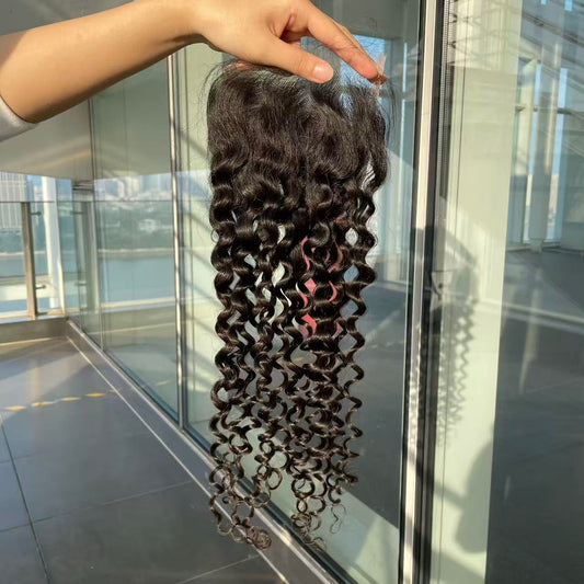 Raw hair Italian Curly HD Lace Closure #1B