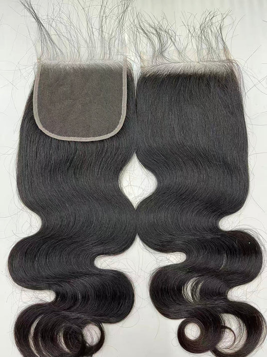 Raw hair Body Wave HD Lace Closure #1B