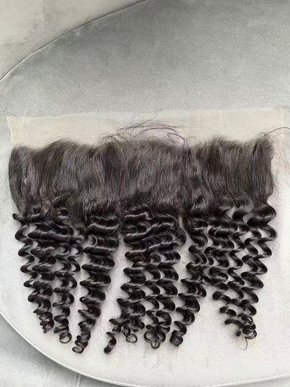 Raw hair Deep Wave HD Lace Frontal #1B
