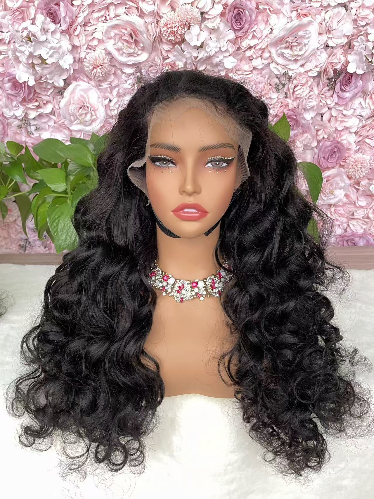 Top Burmese Virgin Hair 13x4 13x6 HD Frontal Wig Loose Wave  #1B