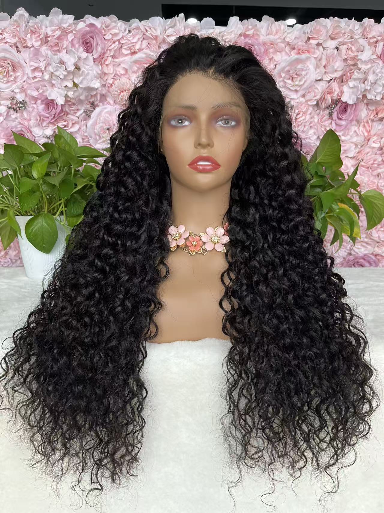 Top Burmese Virgin Hair 13x4 13x6 HD Frontal Wig Italian Curly  #1B