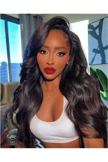 Top virgin Hair 13*4 Body Wave #1B Transparent Lace Pre-made wig
