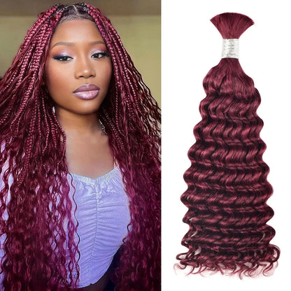 #99J Burgundy Deep Wave Hair Bulk