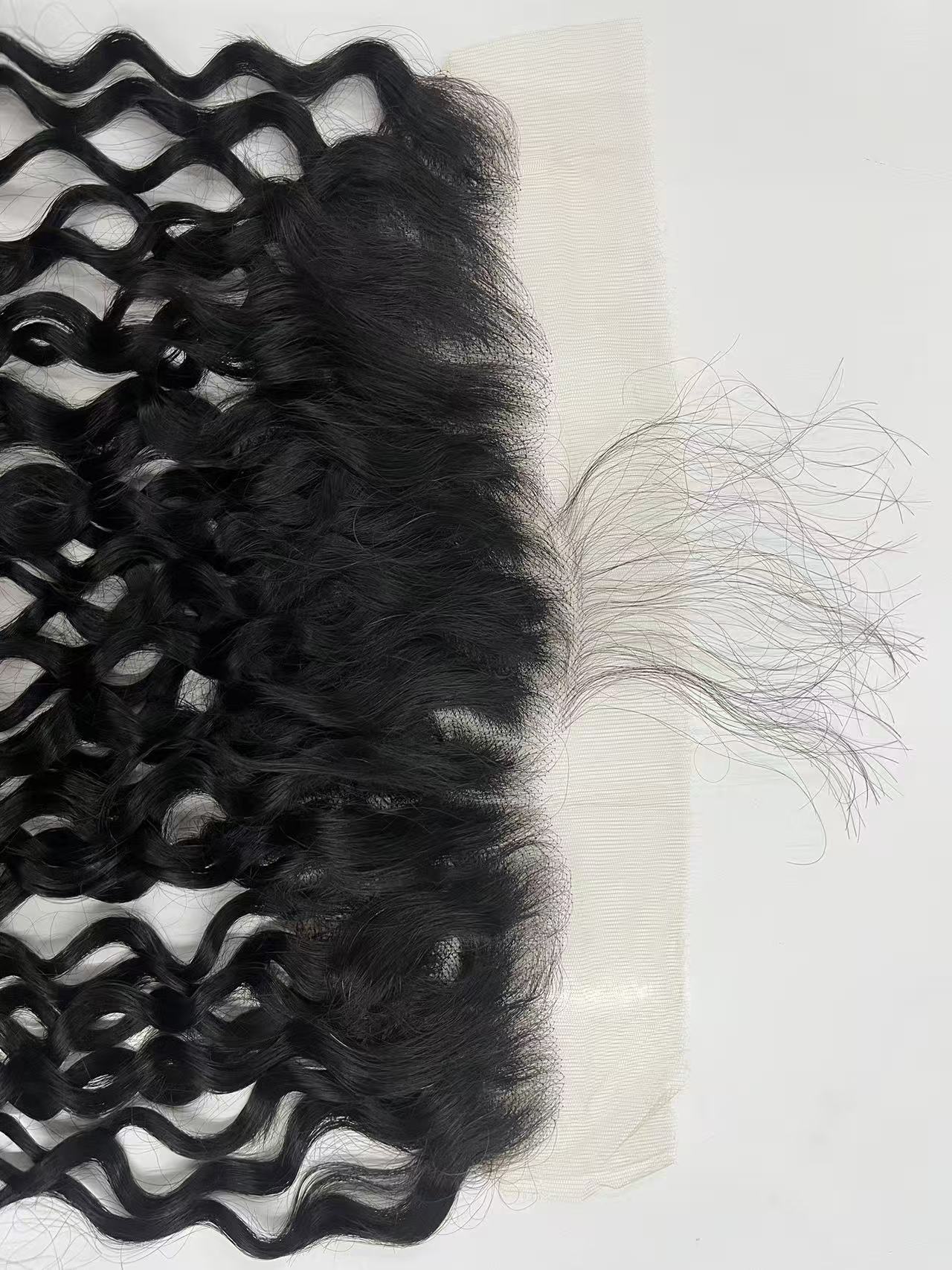 Top Virgin Deep Wave HD /Transparent Lace Frontal  #1B