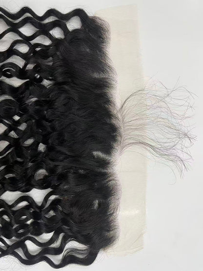Top Virgin Deep Wave HD /Transparent Lace Frontal  #1B