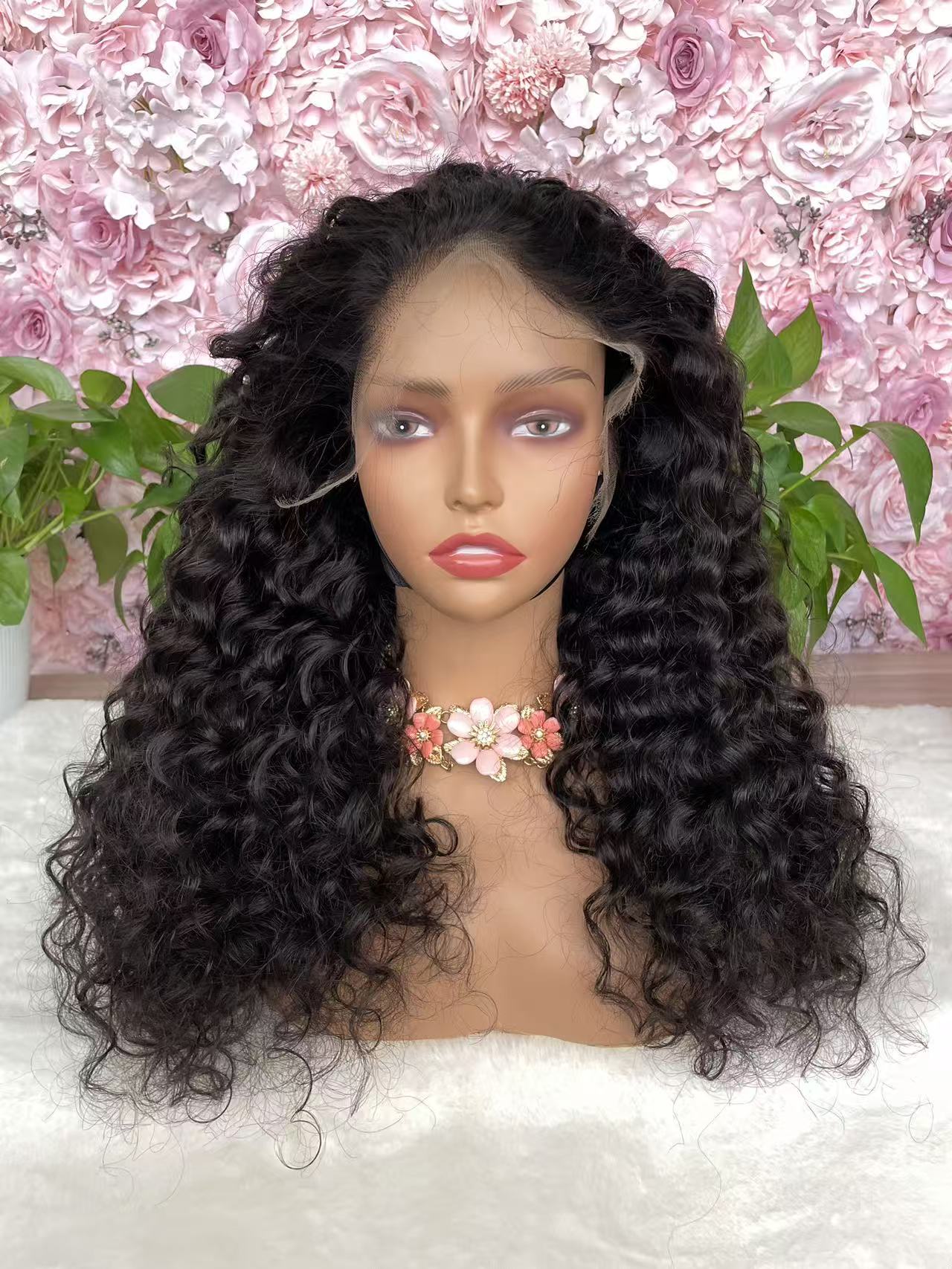 Top Burmese Virgin Hair 13x4 13x6 HD Frontal Wig Loose Curly  #1B