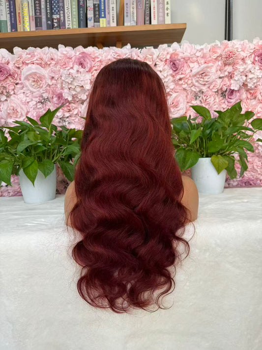 #33 Straight Body Wave Hair 13X4 Transparent Lace wig 180%
