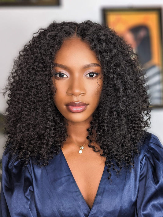 Indian Hair I-TlP Extentions Silk Kinky Curly #1B 100 grams/100 pieces