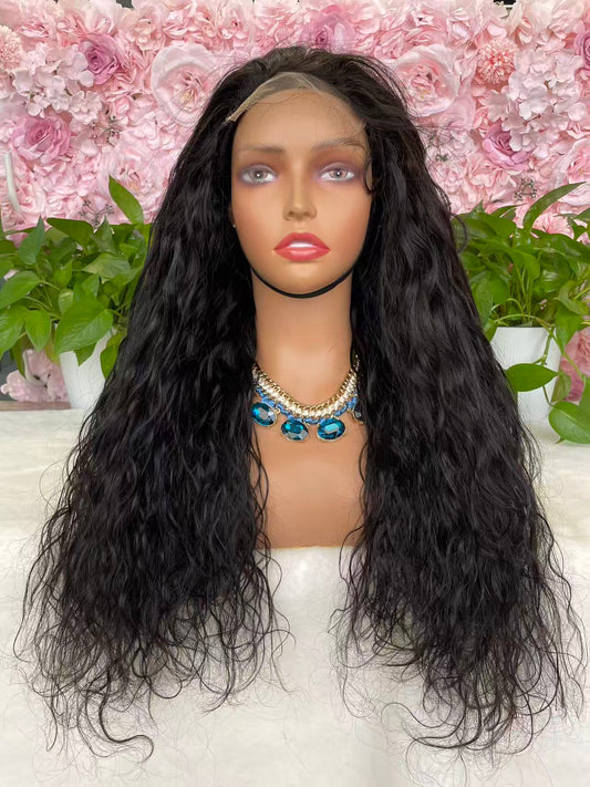 Top Burmese Virgin Hair 2x6 4x4 5x5 6X6 7X7 HD Closure Wig Natural Wave #1B